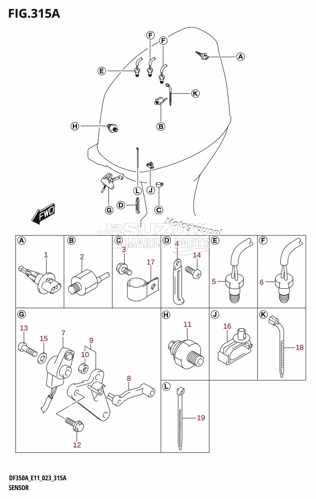 SENSOR (DF350A,DF325A,DF300B)