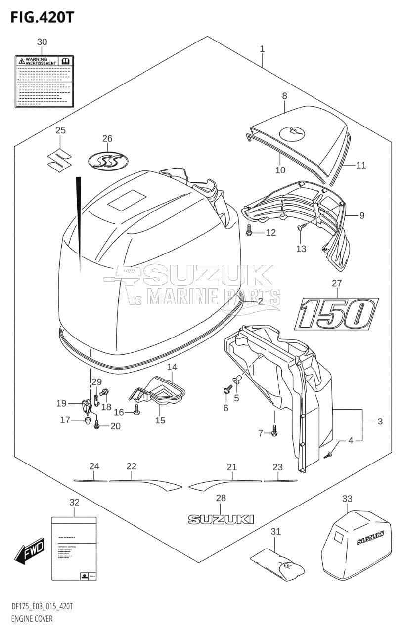 ENGINE COVER (DF150ST:E03)