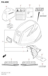 02504F-710001 (2017) 25hp P01-Gen. Export 1 (DF25A  DF25AR  DF25AT  DF25ATH) DF25A drawing ENGINE COVER (DF25AT:P01)