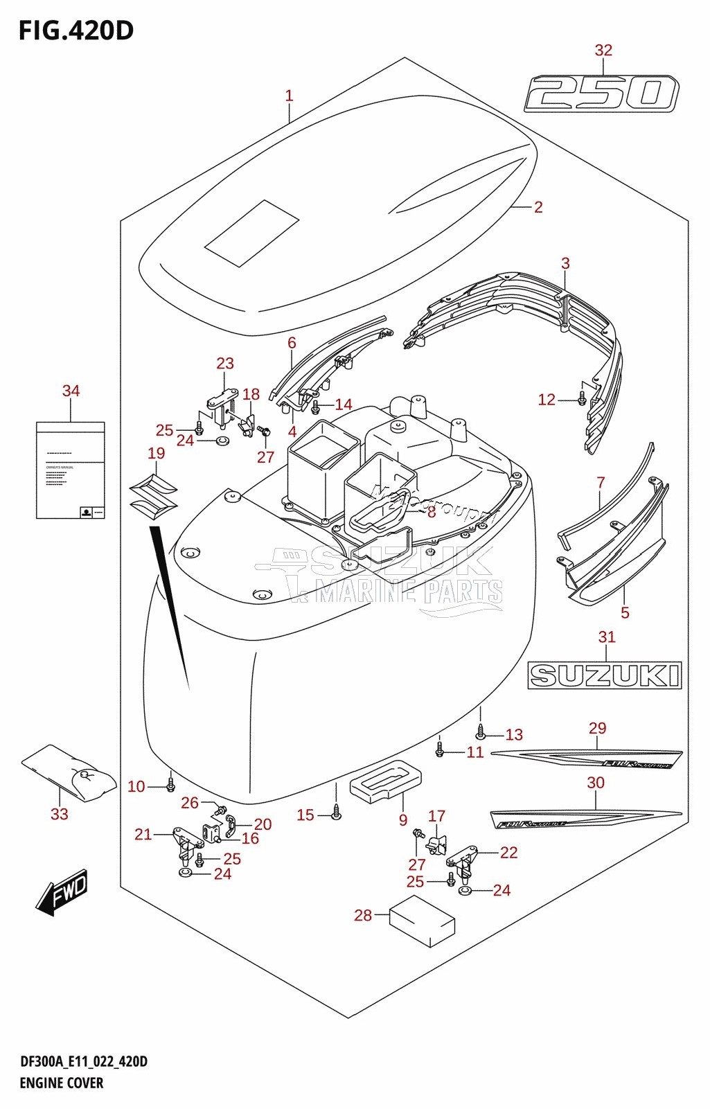 ENGINE COVER ((021,022):DF250A)