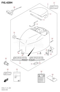 04004F-340001 (2023) 40hp E34-Italy (DF40AST) DF40A drawing ENGINE COVER ((DF50A,DF50AVT):E03:020)