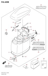 DF250Z From 25003Z-710001 (E03 E40)  2017 drawing ENGINE COVER (DF200Z:E03)