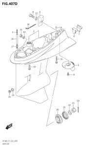 14005Z-340001 (2023) 140hp E11 E40-Gen. Export 1-and 2 (DF140BZ) DF140BZ drawing GEAR CASE ((DF140BZ,DF115BZ):E40)