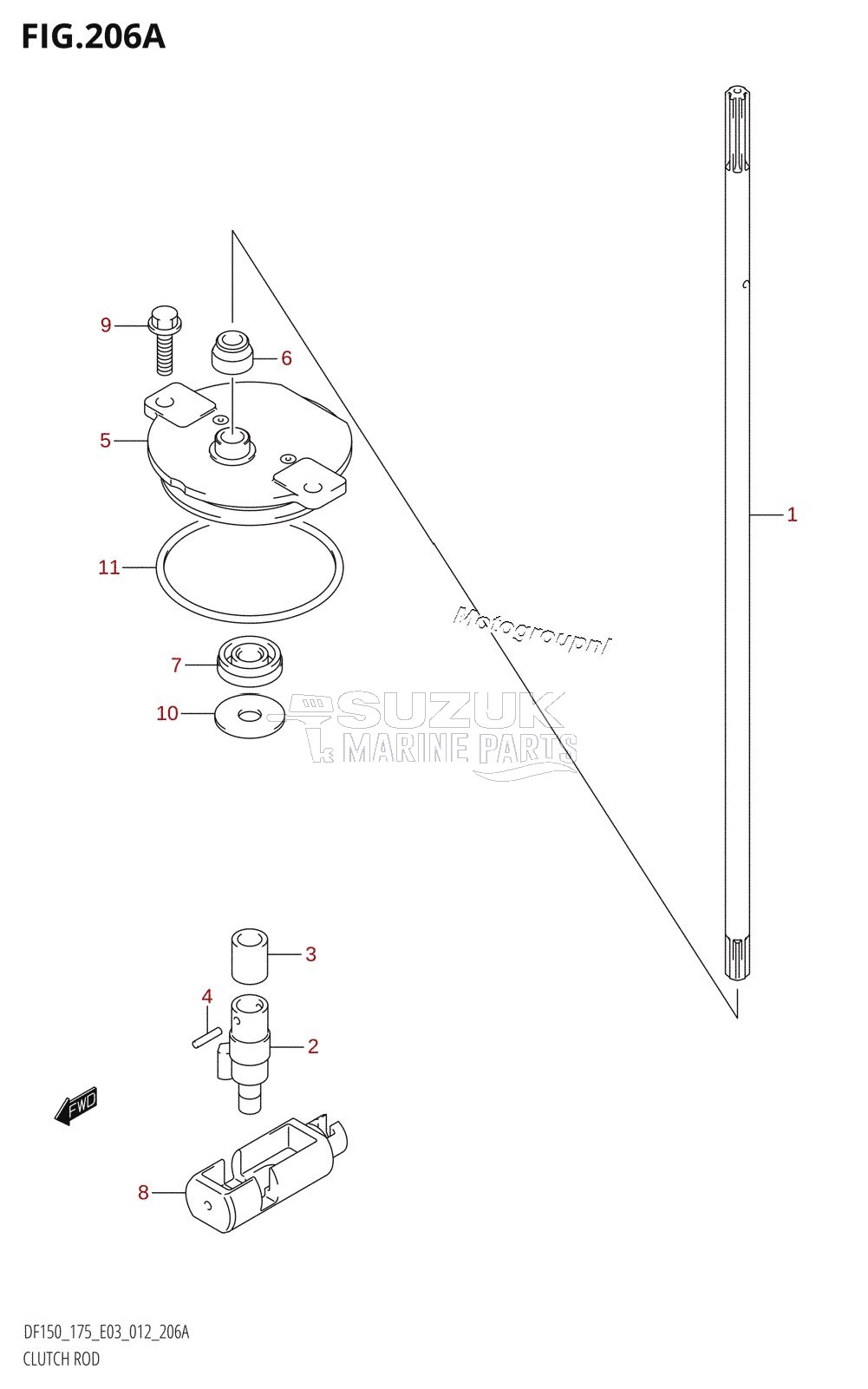 CLUTCH ROD (DF150T:E03)