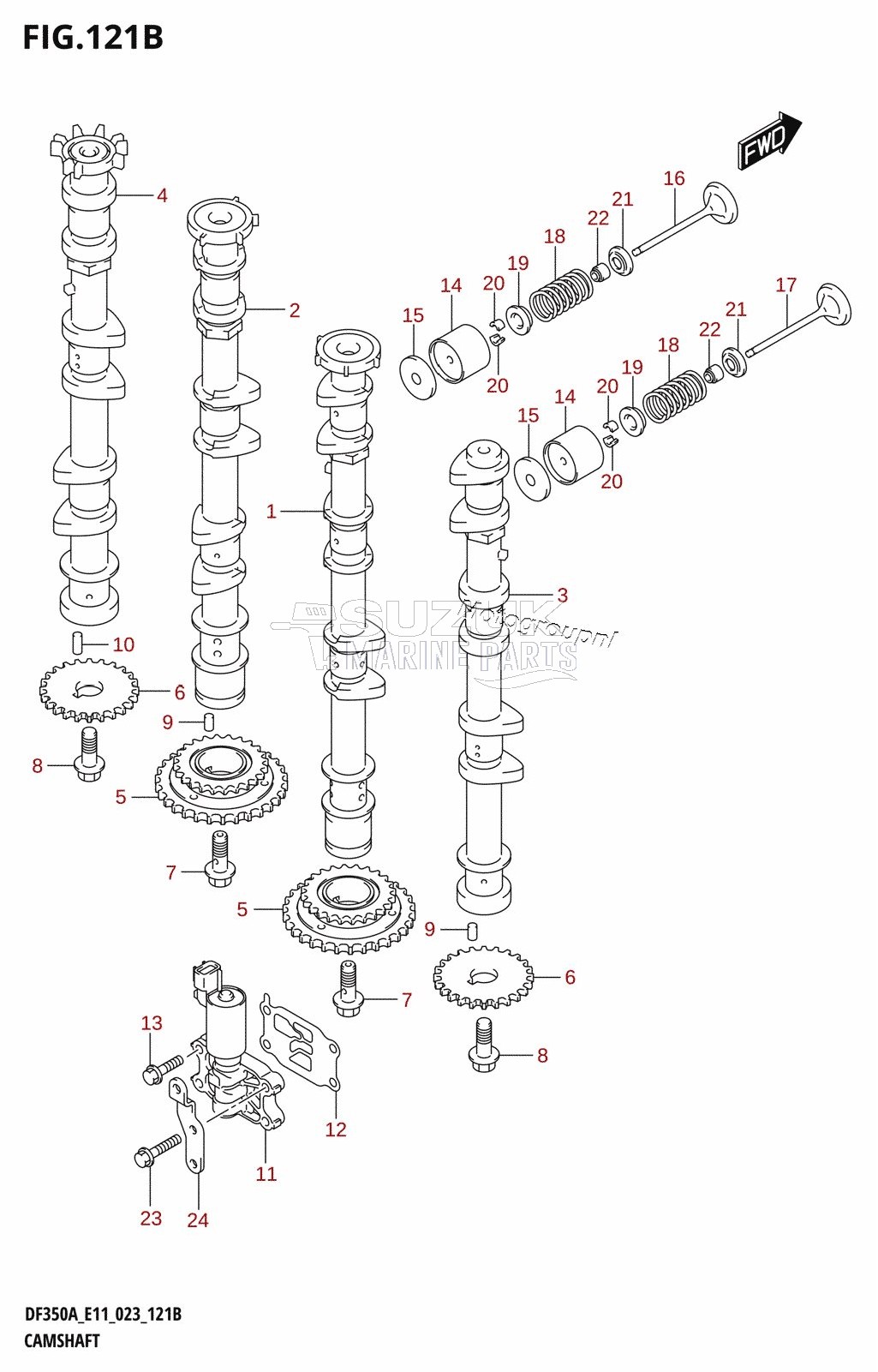 CAMSHAFT ((DF350A,DF350AMD,DF325A):(022,023))