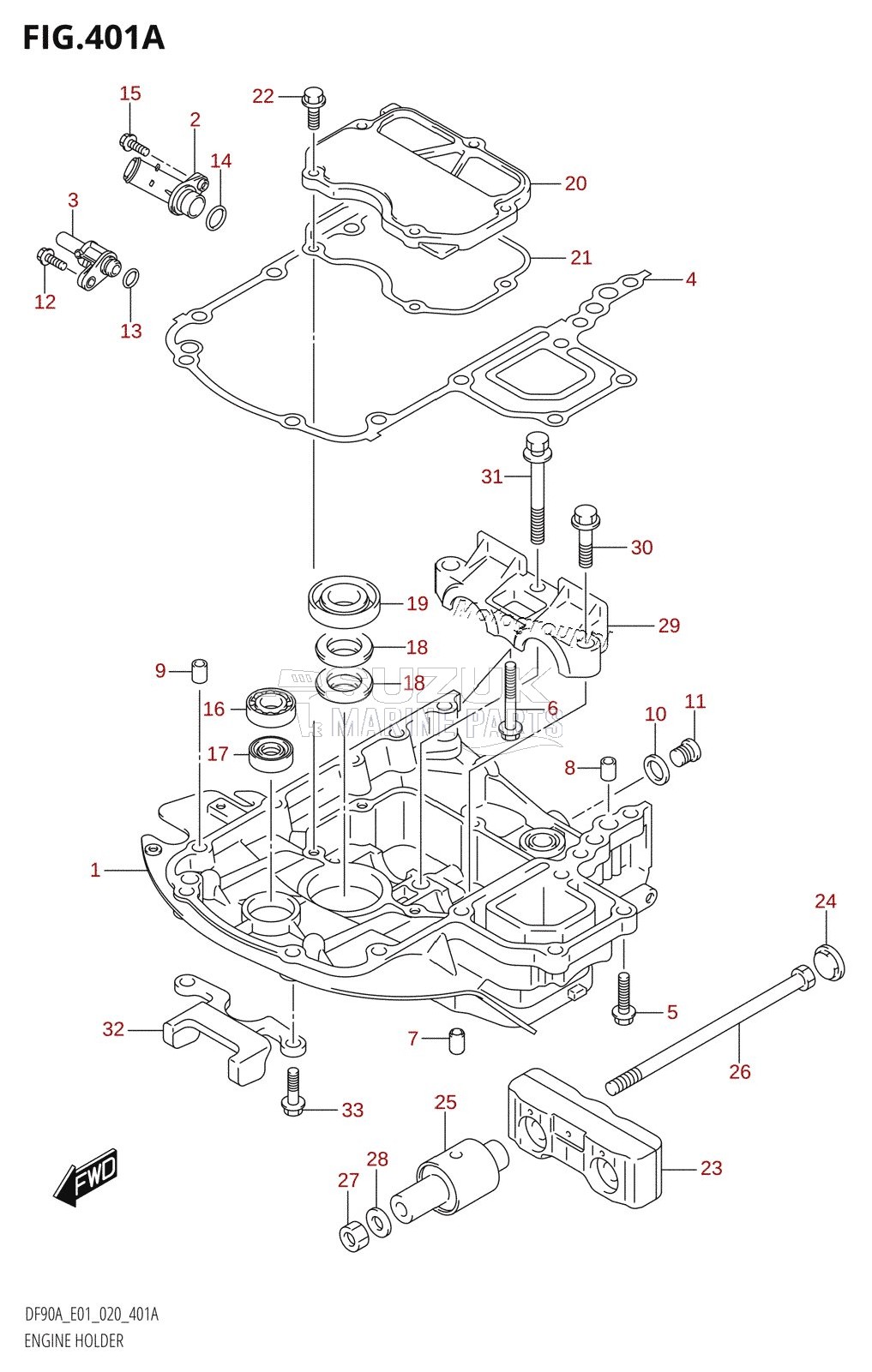 ENGINE HOLDER (DF70A,DF90A,DF100B)