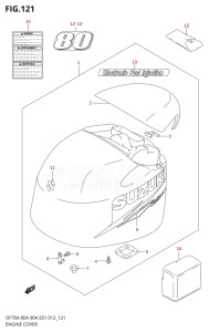 08002F-310001 (2013) 80hp E40-Costa Rica (DF80A) DF80A drawing ENGINE COVER (DF80A E40)