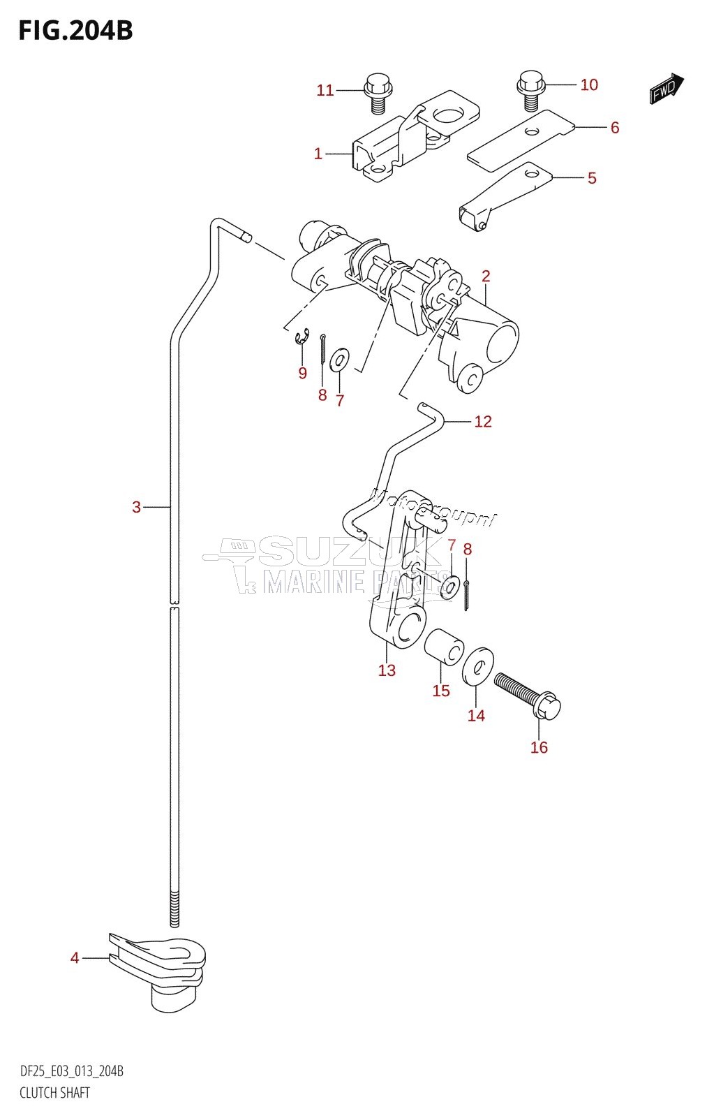 CLUTCH SHAFT (DF25R:E03)