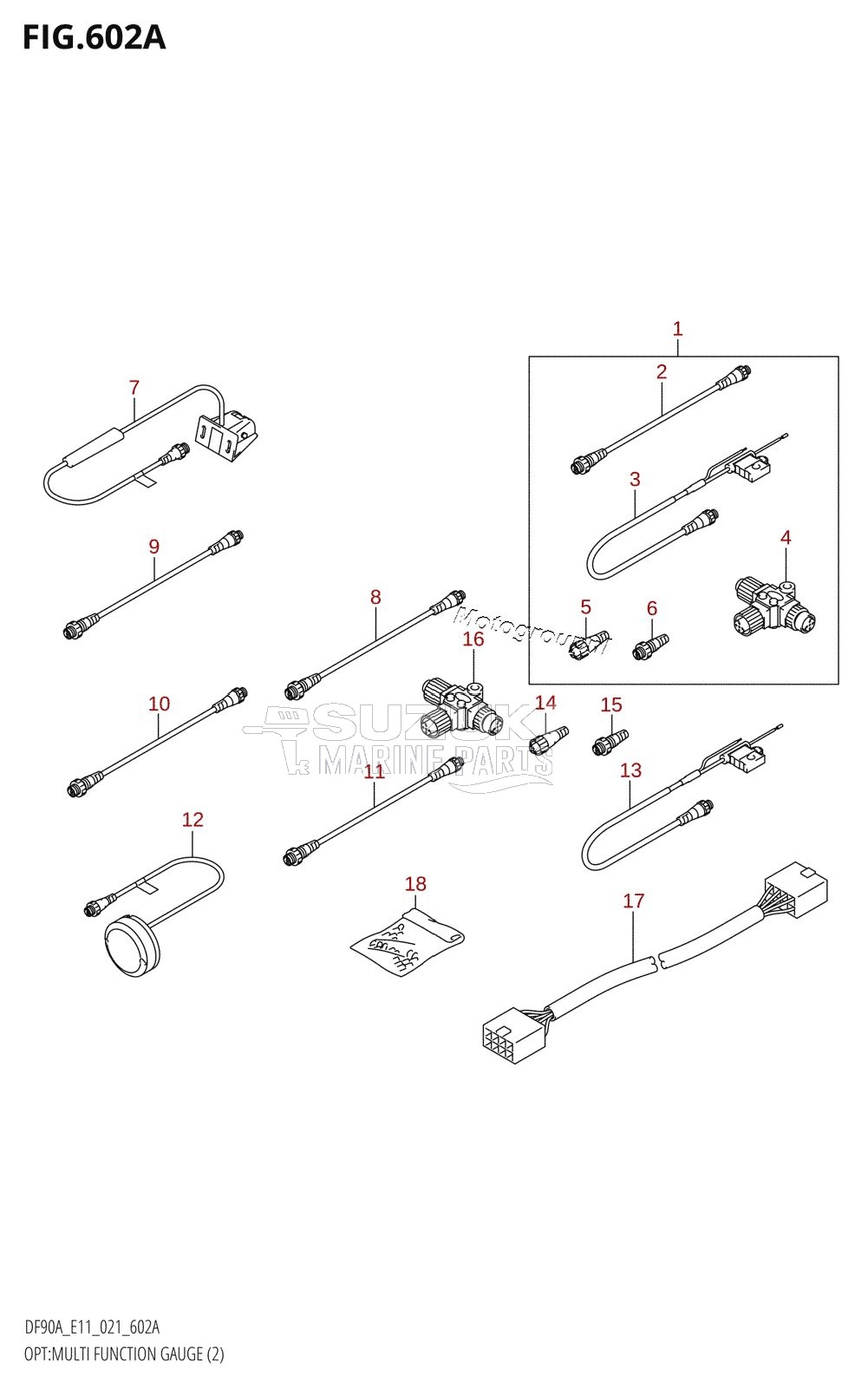 OPT:MULTI FUNCTION GAUGE (2) (DF70A,DF80A,DF90A,DF100B)