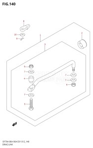 08002F-310001 (2013) 80hp E40-Costa Rica (DF80A) DF80A drawing DRAG LINK (DF90ATH E40)