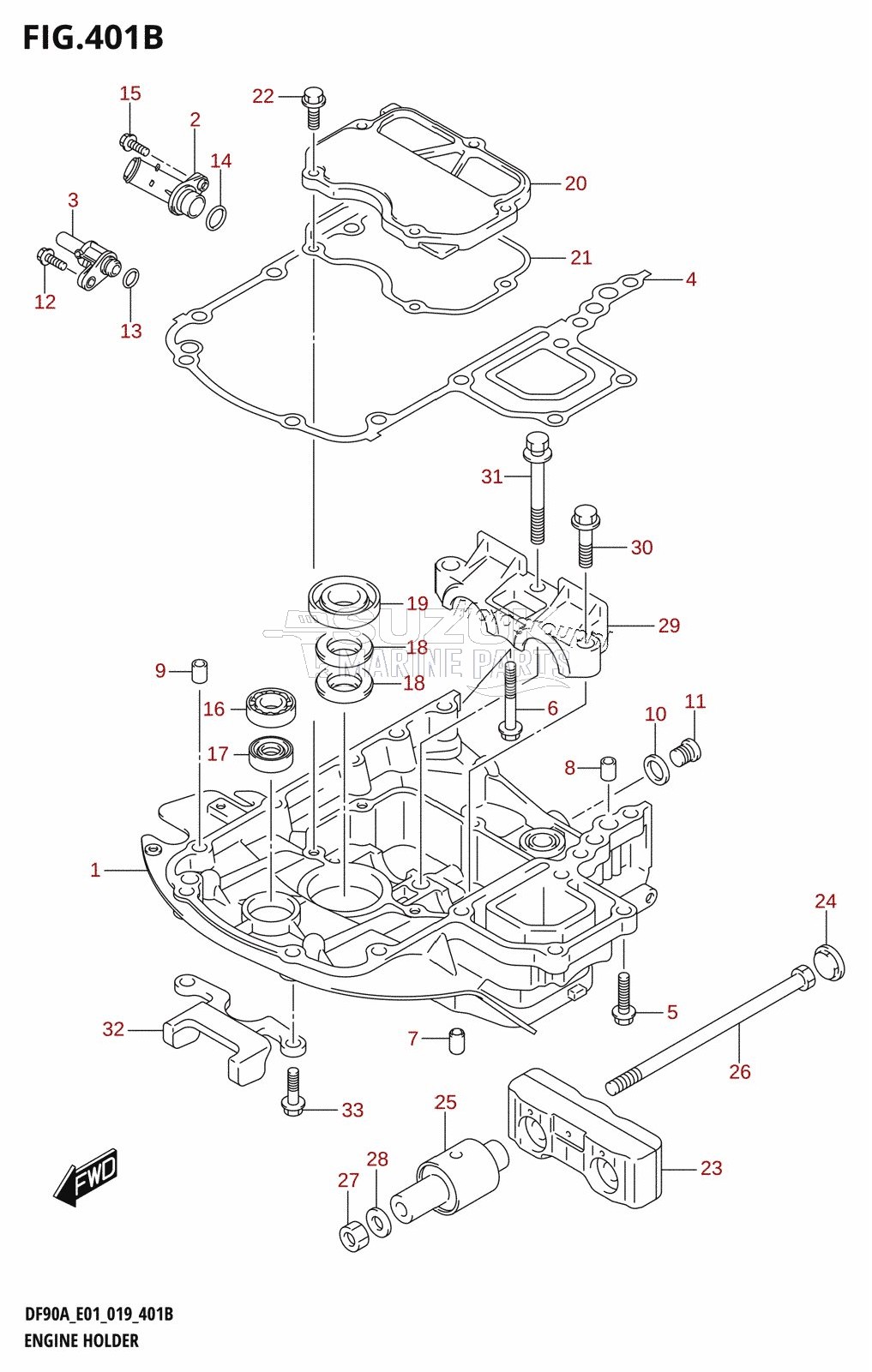 ENGINE HOLDER (DF70ATH,DF80A,DF90ATH)