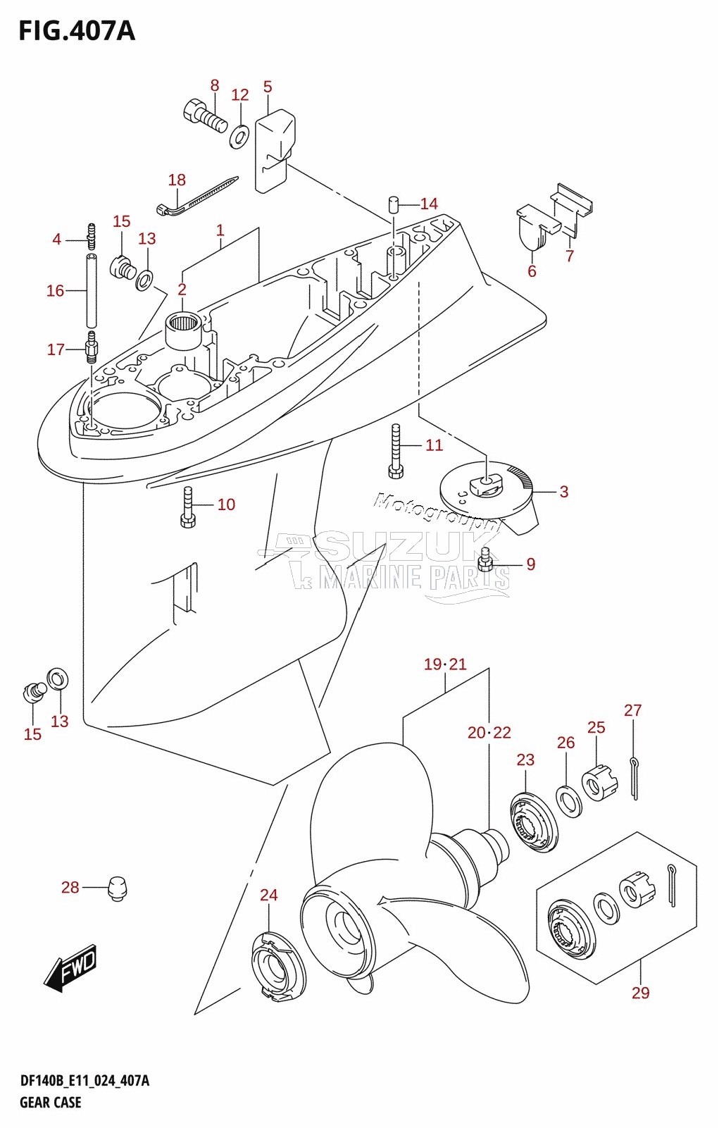 GEAR CASE ((DF140BT,DF115BT,DF100C):(E01,E11))