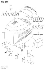 10002F-010001 (2010) 100hp E01-Gen. Export 1 (DF100TK10) DF100 drawing ENGINE COVER (K10,011)