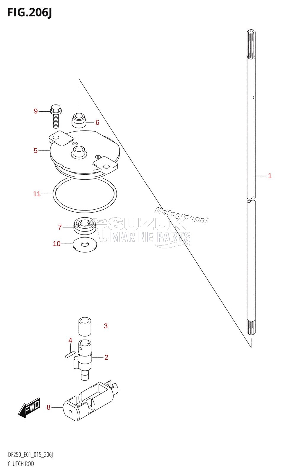 CLUTCH ROD (DF250T:E01)