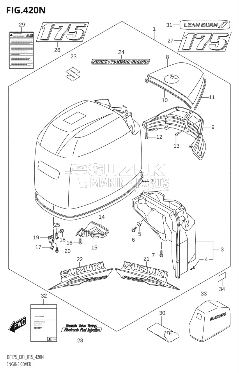 ENGINE COVER (DF175TG:E01,DF175ZG:E01)