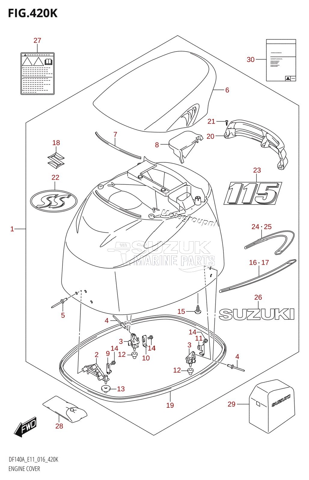 ENGINE COVER (DF115AST:E03)