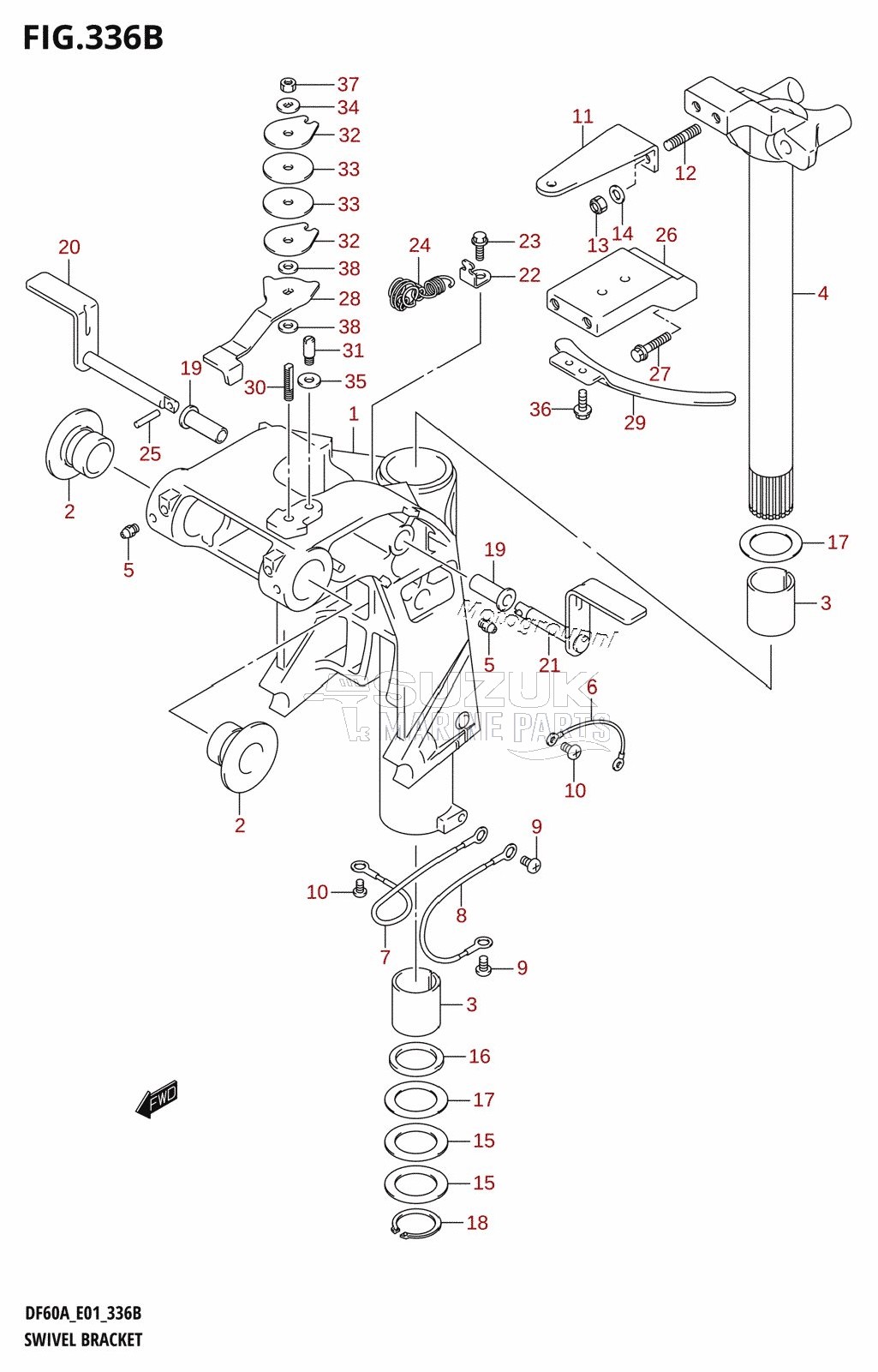 SWIVEL BRACKET (DF40AQH,DF40AT,DF50AT,DF50ATH,DF60AQH,DF60AWQH)