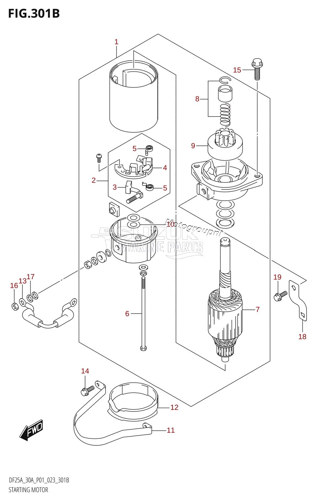 STARTING MOTOR (DF25AT,DF30AT)