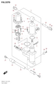 05003F-340001 (2023) 50hp E01-Gen. Export 1 (DF50AT  DF50ATH) DF50A drawing TRIM CYLINDER ((DF40AST,DF60A,DF60ATH):(022,023))