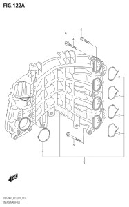 14004Z-240001 (2022) 140hp E11 E40-Gen. Export 1-and 2 (DF140BZG) DF140BZG drawing INTAKE MANIFOLD