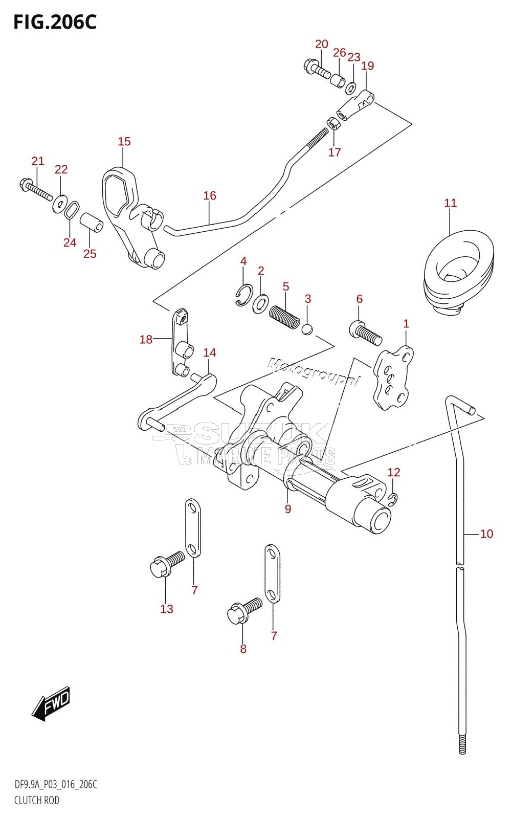 CLUTCH ROD (DF9.9A:P03)