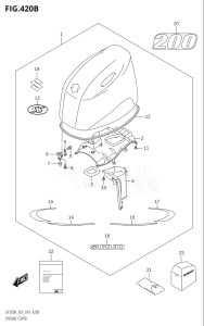 15003Z-910001 (2019) 150hp E03-USA (DF150AZ) DF150AZ drawing ENGINE COVER (DF200AST)