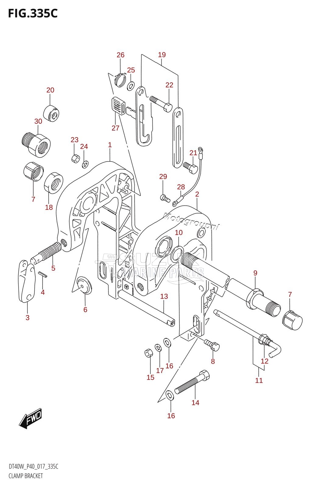 CLAMP BRACKET (DT40WR:P40)