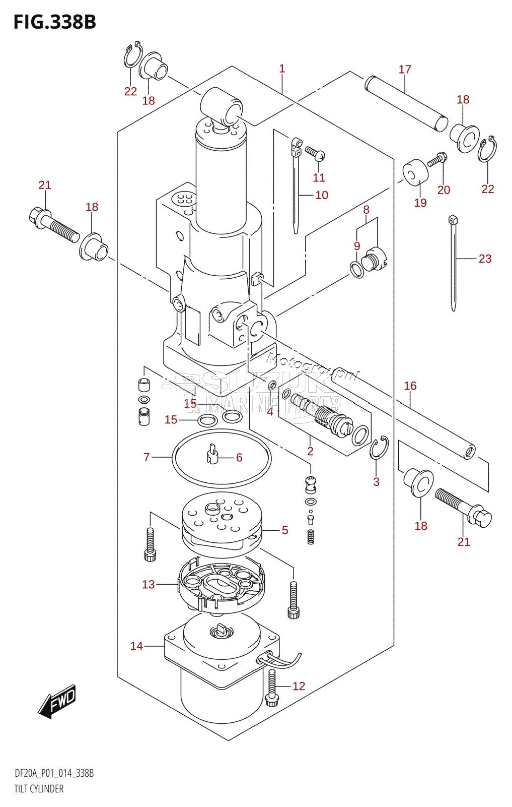 TILT CYLINDER (DF15ATH:P01)