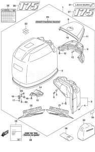 DF 175 drawing Engine Cover (Black) (Model: TG)