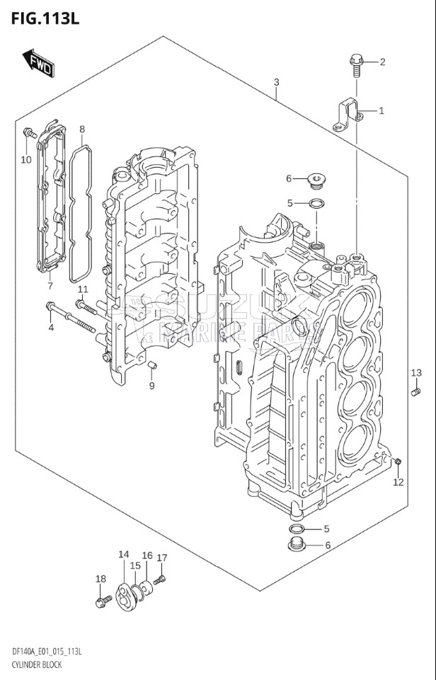 CYLINDER BLOCK (DF115AT:E01)