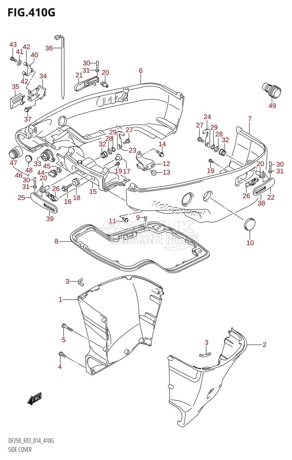 SIDE COVER (DF200T:E03:L-TRANSOM)