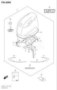 15003Z-140001 (2021) 150hp E11 E40-Gen. Export 1-and 2 (DF150AZ   DF150AZ) DF150AZ drawing ENGINE COVER (DF150AS:(022,023))