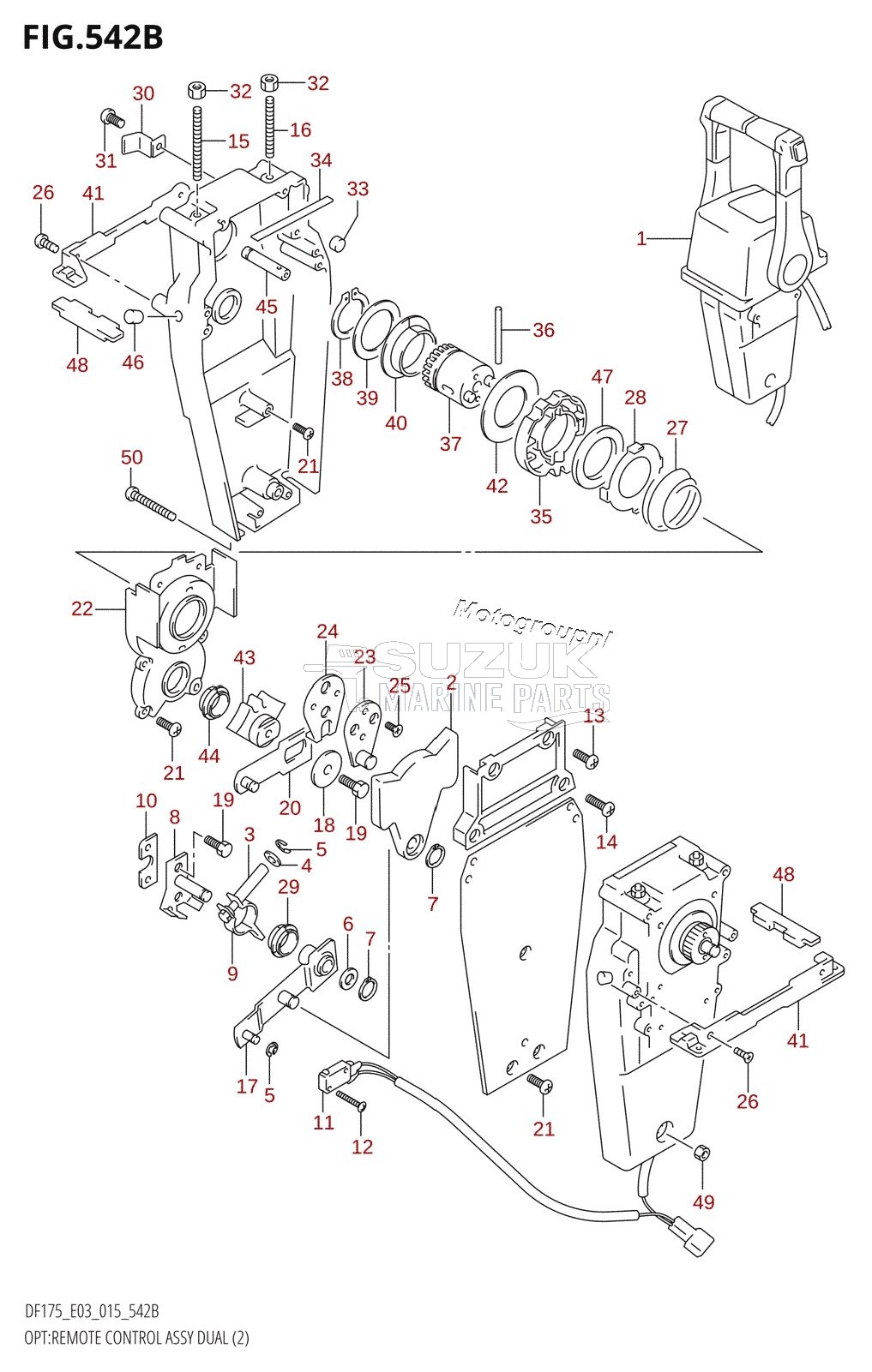 OPT:REMOTE CONTROL ASSY DUAL (2) (DF150Z:E03)