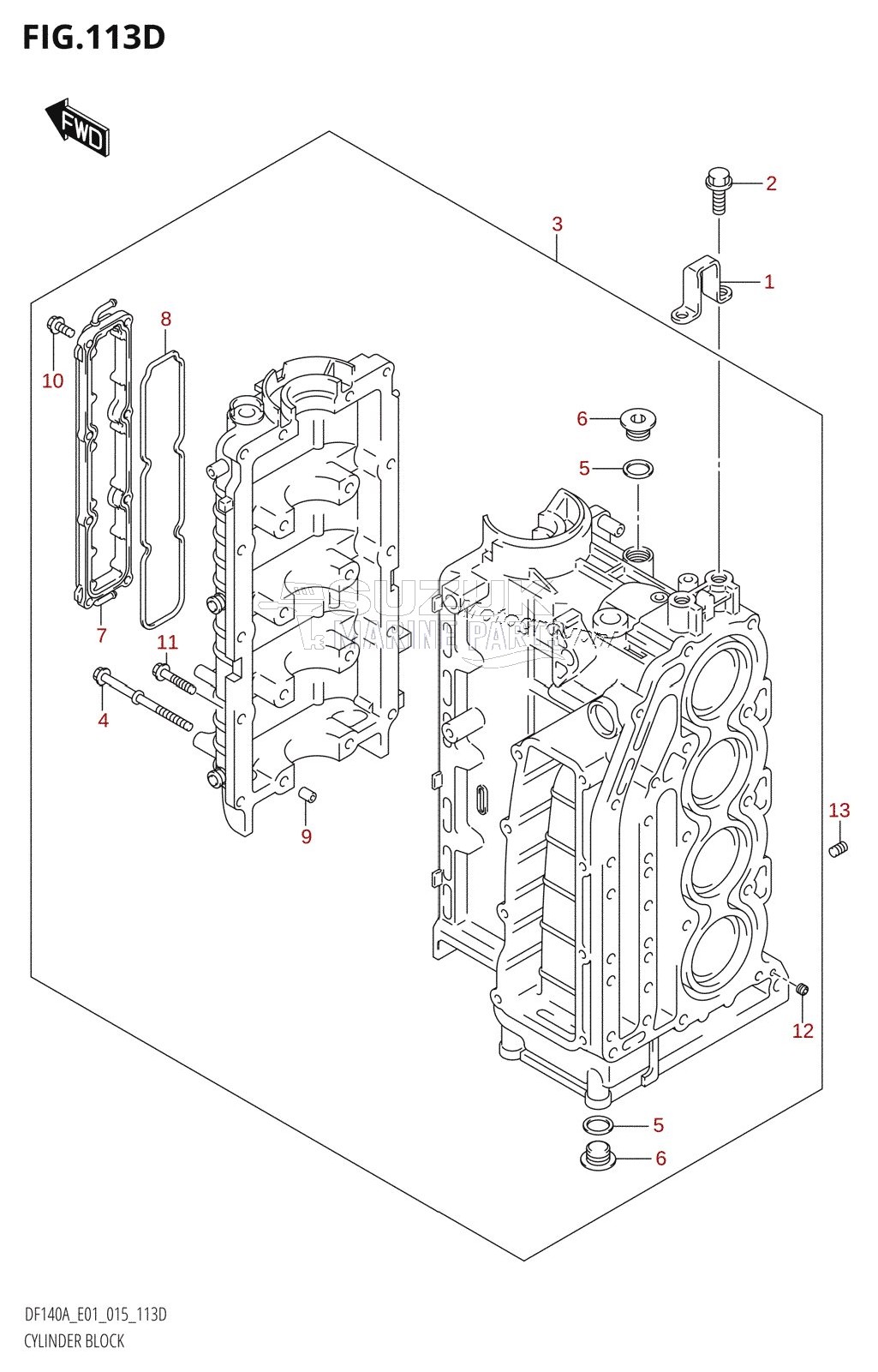 CYLINDER BLOCK (DF115AZ:E01)