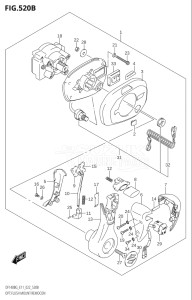 11505F-340001 (2023) 115hp E11 E40-Gen. Export 1-and 2 (DF115BG) DF115BG drawing OPT:FLUSH MOUNT REMOCON (022)