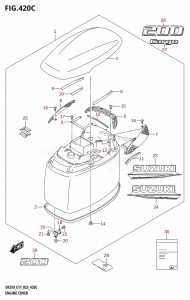 DF200Z From 20002Z-140001 (E01 E40)  2021 drawing ENGINE COVER ((DF200T,DF200Z):(022,023))