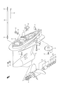 Outboard DF 150 drawing Gear Case (C/R)