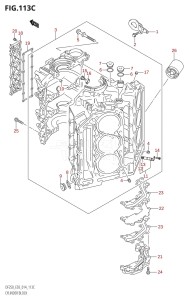 DF225Z From 22503Z-410001 (E03)  2014 drawing CYLINDER BLOCK (DF225T:E03)