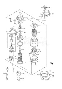 Outboard DF 25 V-Twin drawing Starting Motor