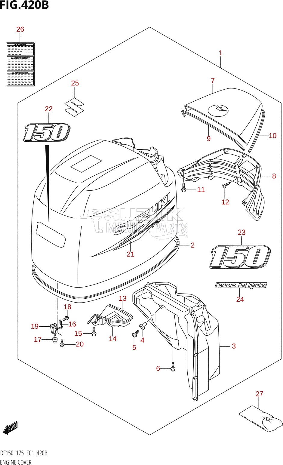 ENGINE COVER ((DF150T,DF150WT,DF150Z):(K10,011))