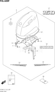 17503P-240001 (2022) 175hp E11-Gen. Export 2 (DF175AP    DF175AP) DF175AP drawing ENGINE COVER (DF150AP:(021,022))