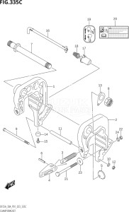 03003F-140001 (2021) 30hp P01 P40-Gen. Export 1 (DF30A   DF30AQ   DF30AR   DF30AT  DF30AT    DF30AT   DF30ATH  DF30ATH    DF30ATH) DF30A drawing CLAMP BRACKET (DF30A)