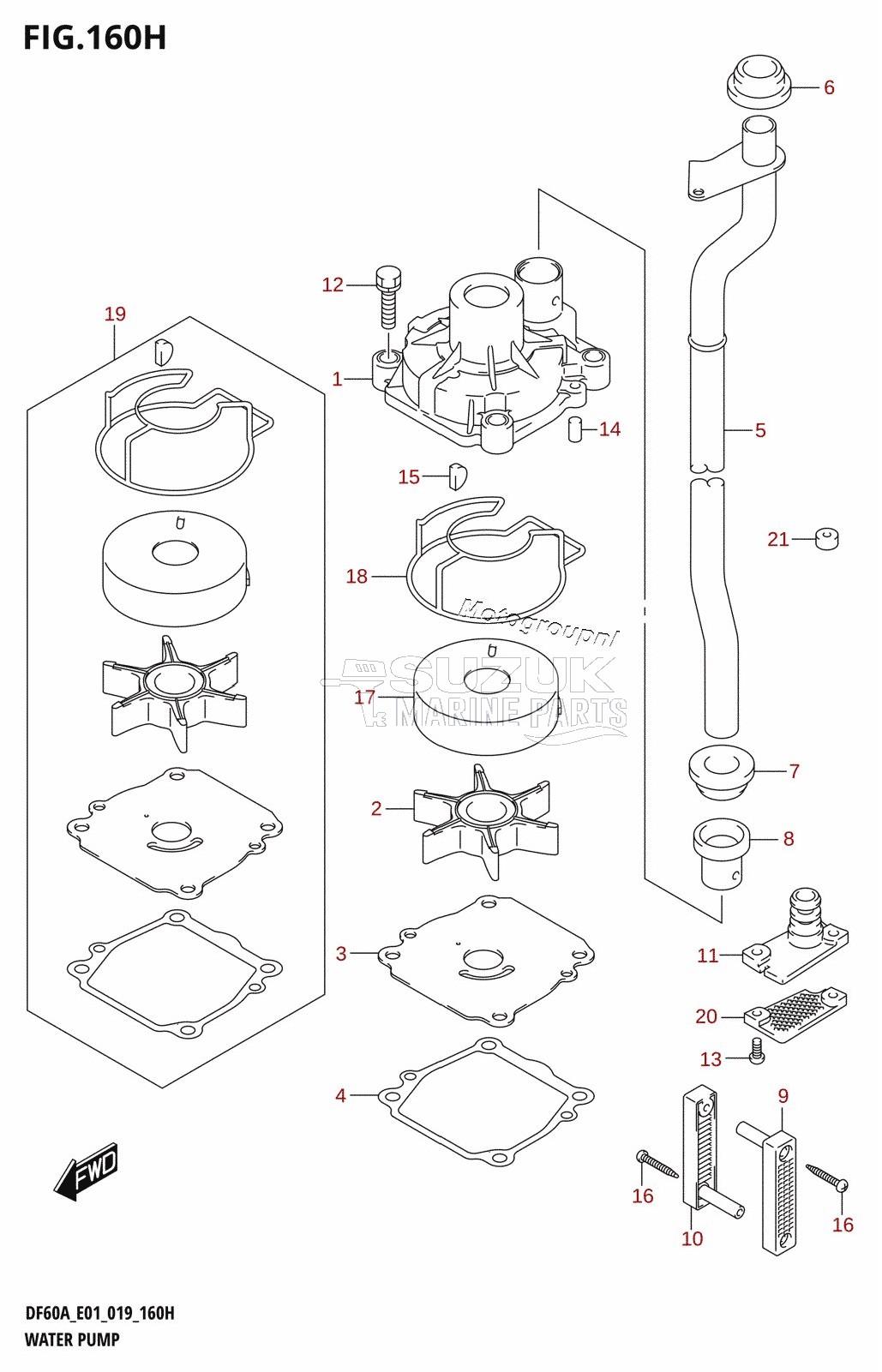 WATER PUMP (DF60AVT:E40,DF60AVTH:E40)