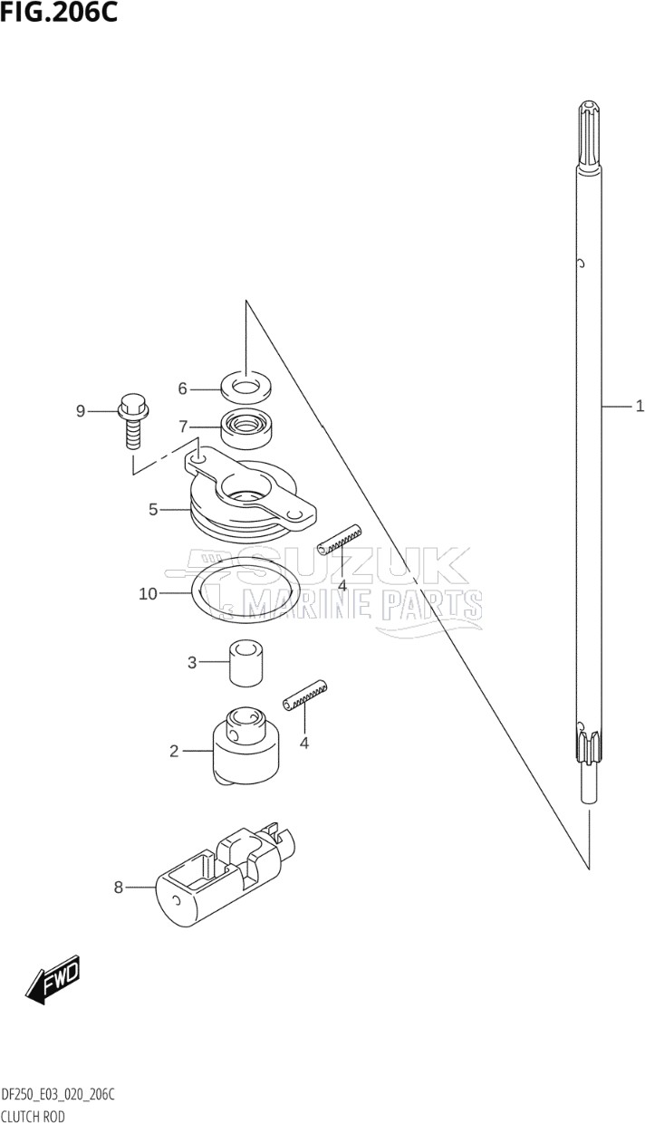 CLUTCH ROD (DF250ST)