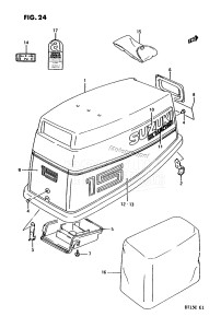 DT15C From 01502-131001 ()  1991 drawing ENGINE COVER