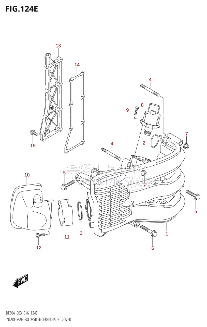 INTAKE MANIFOLD / SILENCER / EXHAUST COVER (DF60AVT:E03)