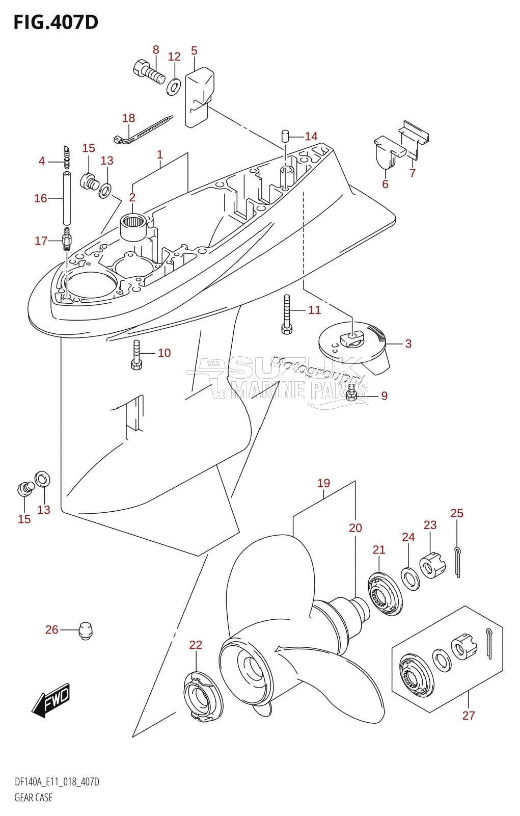 GEAR CASE (DF115AZ:E11,DF140AZ:E11)