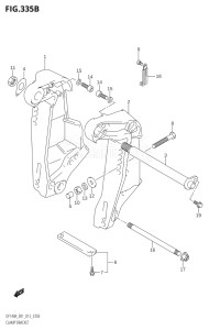 11503F-310001 (2013) 115hp E01 E40-Gen. Export 1 - Costa Rica (DF115AT) DF115A drawing CLAMP BRACKET (DF140AT:E40)