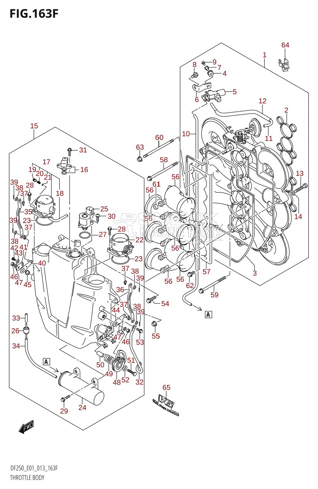 THROTTLE BODY (DF225T:E40)