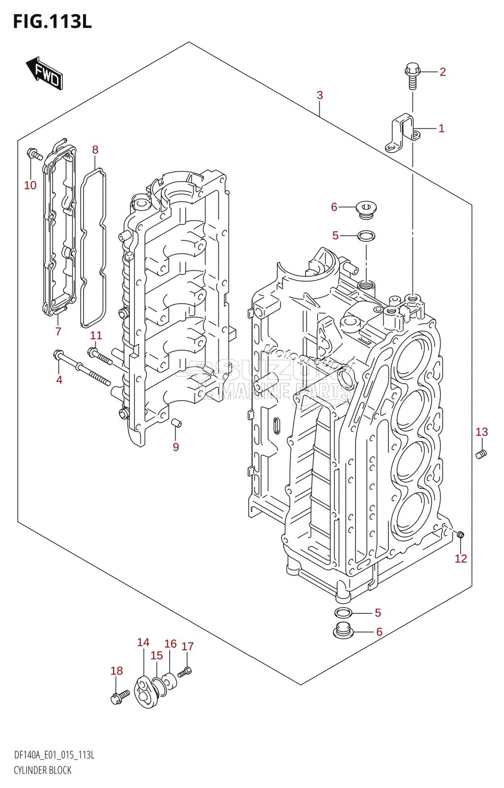 CYLINDER BLOCK (DF115AT:E01)